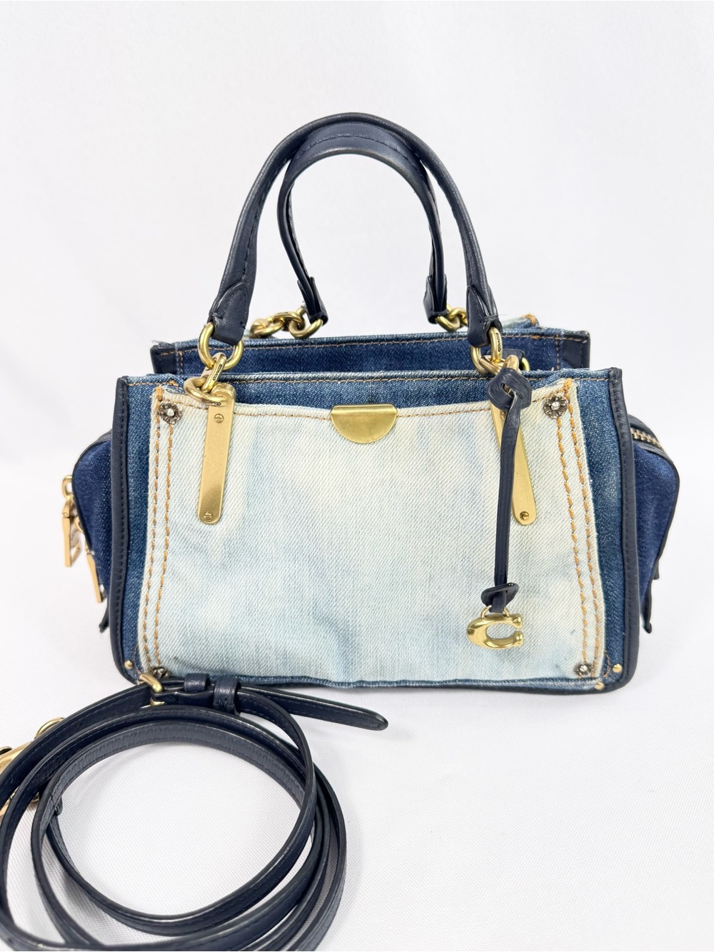 Coach Denim Women's Colorblock Dreamer 21 Mini Satchel #66933